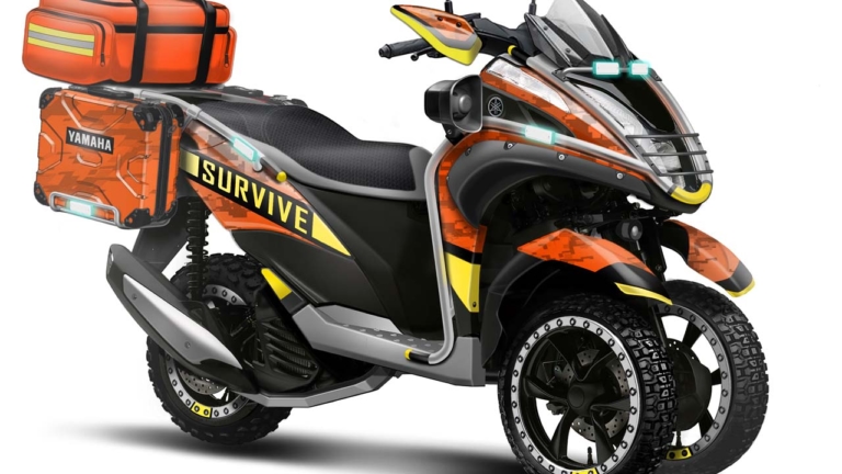 ツーリングが楽しめて有事に役立つ! ヤマハが「トリシティ」の悪路対応コンセプトを公開