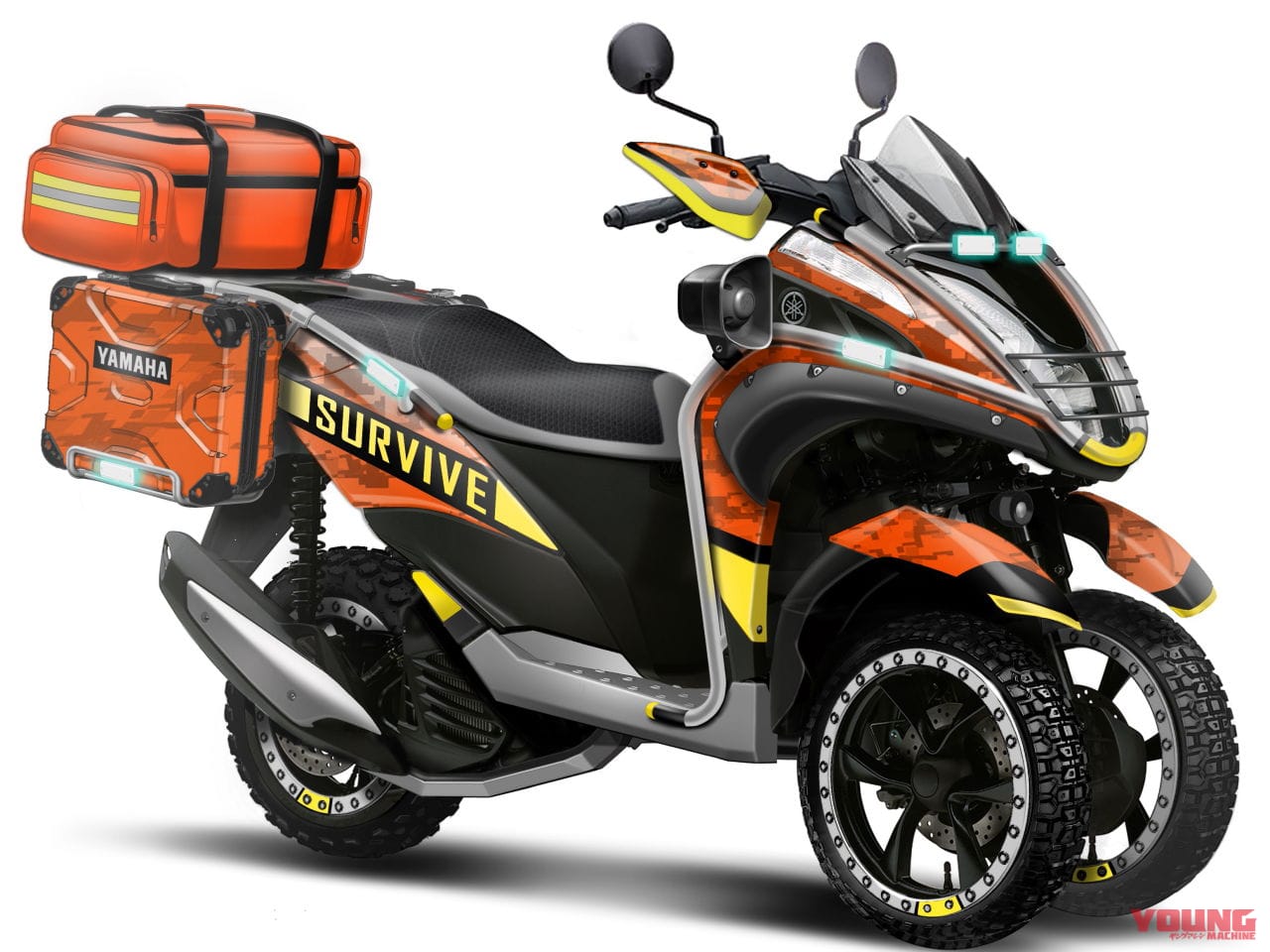 ラフロード トリシティ コンセプト|ツーリングが楽しめて有事に役立つ! ヤマハが「トリシティ」の悪路対応コンセプトを公開
