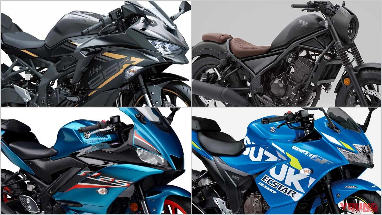 21新型バイク総まとめ 日本車126 250cc軽二輪クラス Zx 25rが牽引する 身近な本格派 市場 Webヤングマシン 最新バイク情報