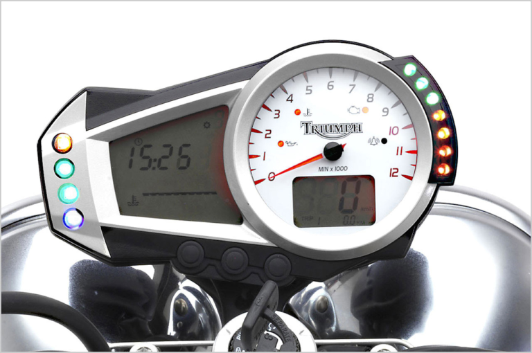 トライアンフ スピードトリプル|メーター|個性派&傑作揃いの”メーター”年代記〈’00年代#2〉ネイキッド編【もはやフォルムの一部。遊びゴコロ爆発!】