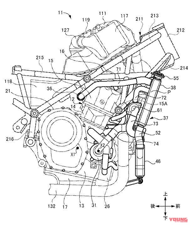 【特許図】【特許図】|スズキのターボバイク「リカージョン」計画は生きていた!? 冷却系統などの特許図が出現