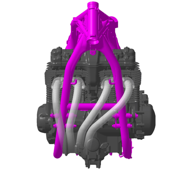 CB1100 フレーム|最後の空冷4発を徹底解剖:’10 初代ホンダCB1100メカ解説【開発資料を紐解く】