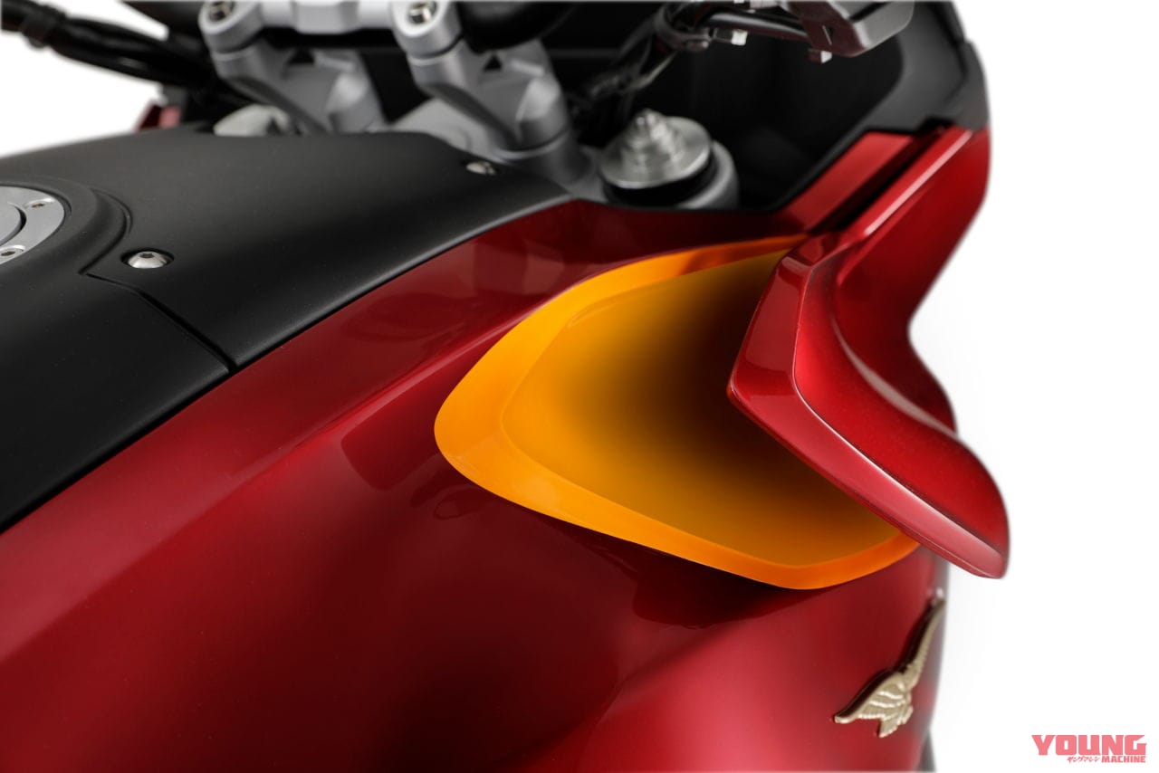 MOTO GUZZI V100 MANDELLO|モトグッツィ「V100マンデッロ」世界初公開! 電動アクティブエアロを初装備