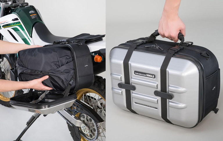 タナックス|ツアーシェルケース シングル|MOTOFIZZ|アップマフラー用|インナーポーチ付き|オフ車乗りに朗報! アップマフラーモデルに最適な片持ちシェルケース〈タナックス〉