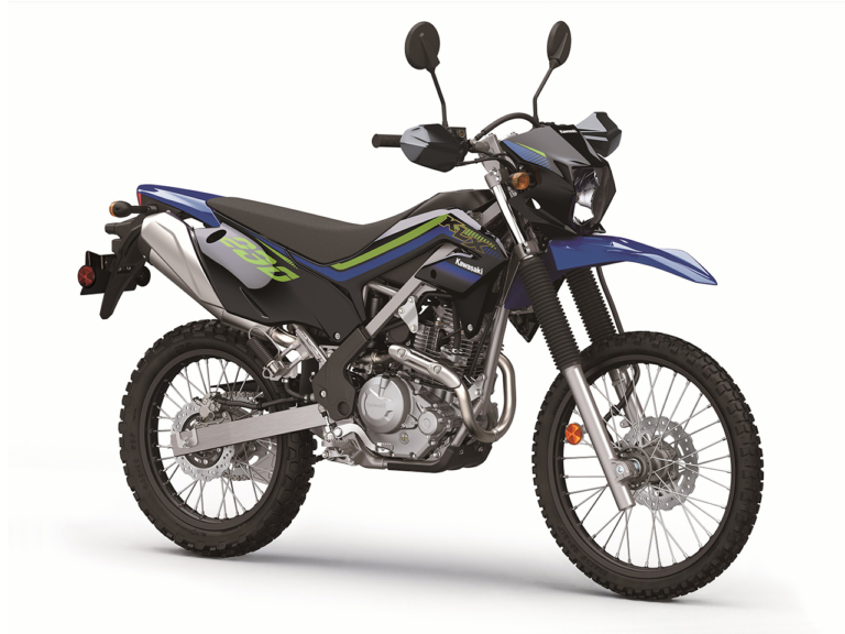 KLX230SE|ブルー|オフ装備充実の上級グレード! カワサキKLX230に“SE”が登場