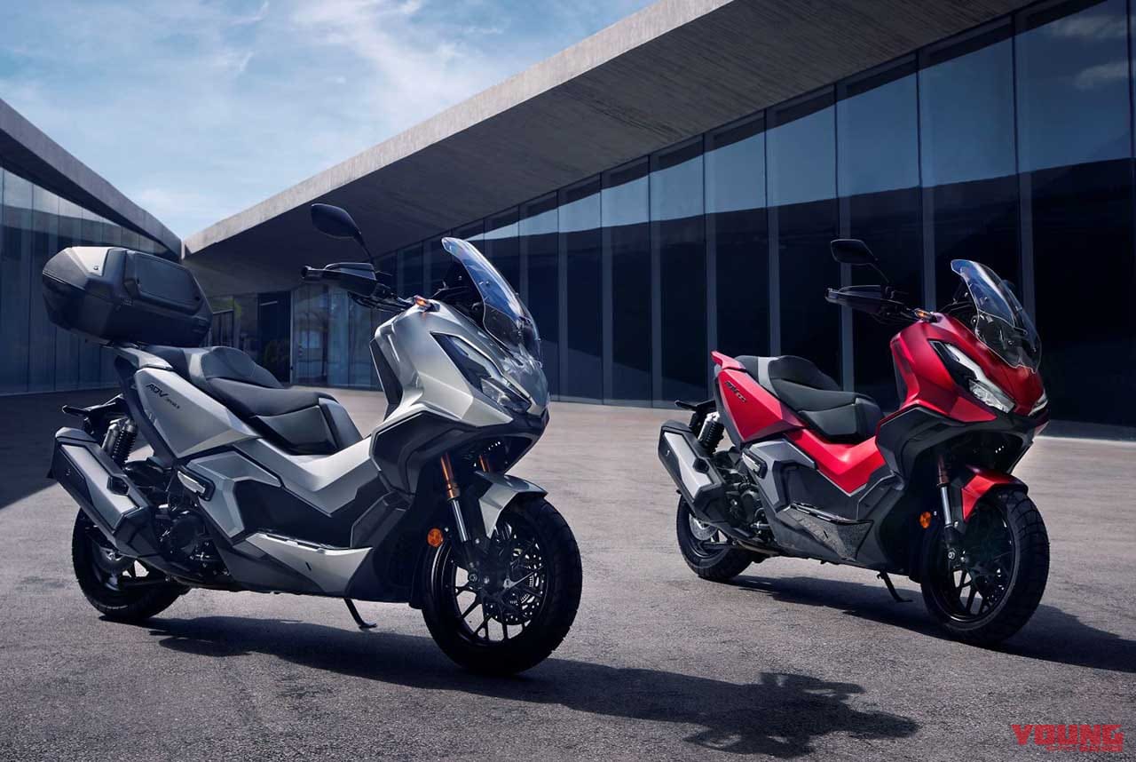 スパングルシルバーメタリックマットカーネリアンレッドメタリック/マットカーネリアンレッドメタリック |ホンダ新型「ADV350」見参!! 欧州にタフ・スクーター投入で国内はADV250の可能性も出てきた!