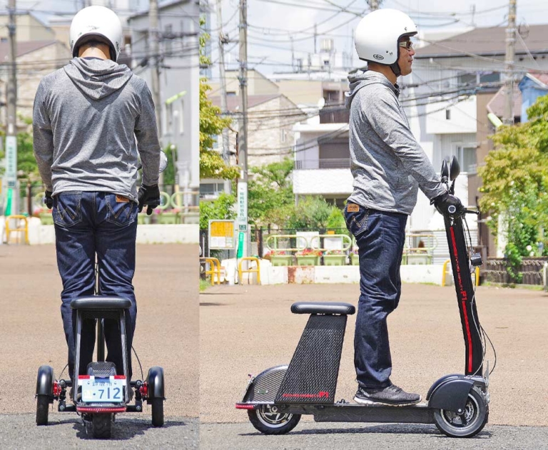 ALT:電動ミニカー|フューチャー フューチャーモビリティ F1|ポジション|折りたためる電動3輪ミニカー「フューチャーモビリティF1」試乗インプレッション