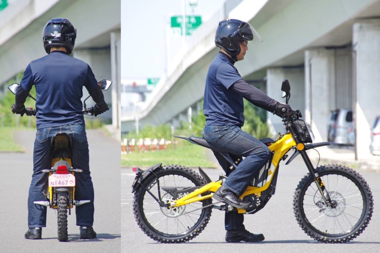 電動バイク|サーロン ライトビーL1e|ライディングポジション|トリッキーな電動オフロードバイク「ライトビーL1e」試乗インプレッション【こんな電動オフ車を待っていた!】