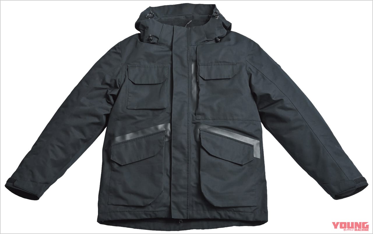 2021-2022秋冬ライディングウェアカタログ|カワサキ 防炎マウンテンパーカー|’21-’22秋冬ライディングウェアカタログ〈カワサキ〉さりげなく”Kawasaki”をアピール