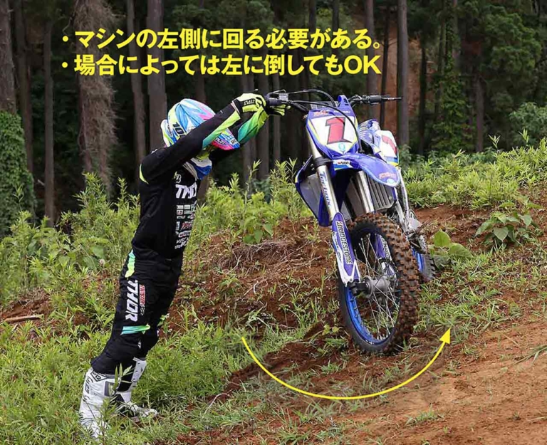 オフロードマシン|リカバリー|起こし方|転倒時に無理せず楽にマシンを起こす方法〈渡辺学のオフロードライディング指南〉