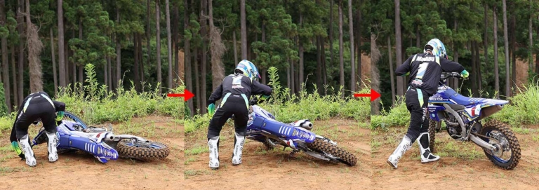 オフロードマシン|リカバリー|起こし方|転倒時に無理せず楽にマシンを起こす方法〈渡辺学のオフロードライディング指南〉