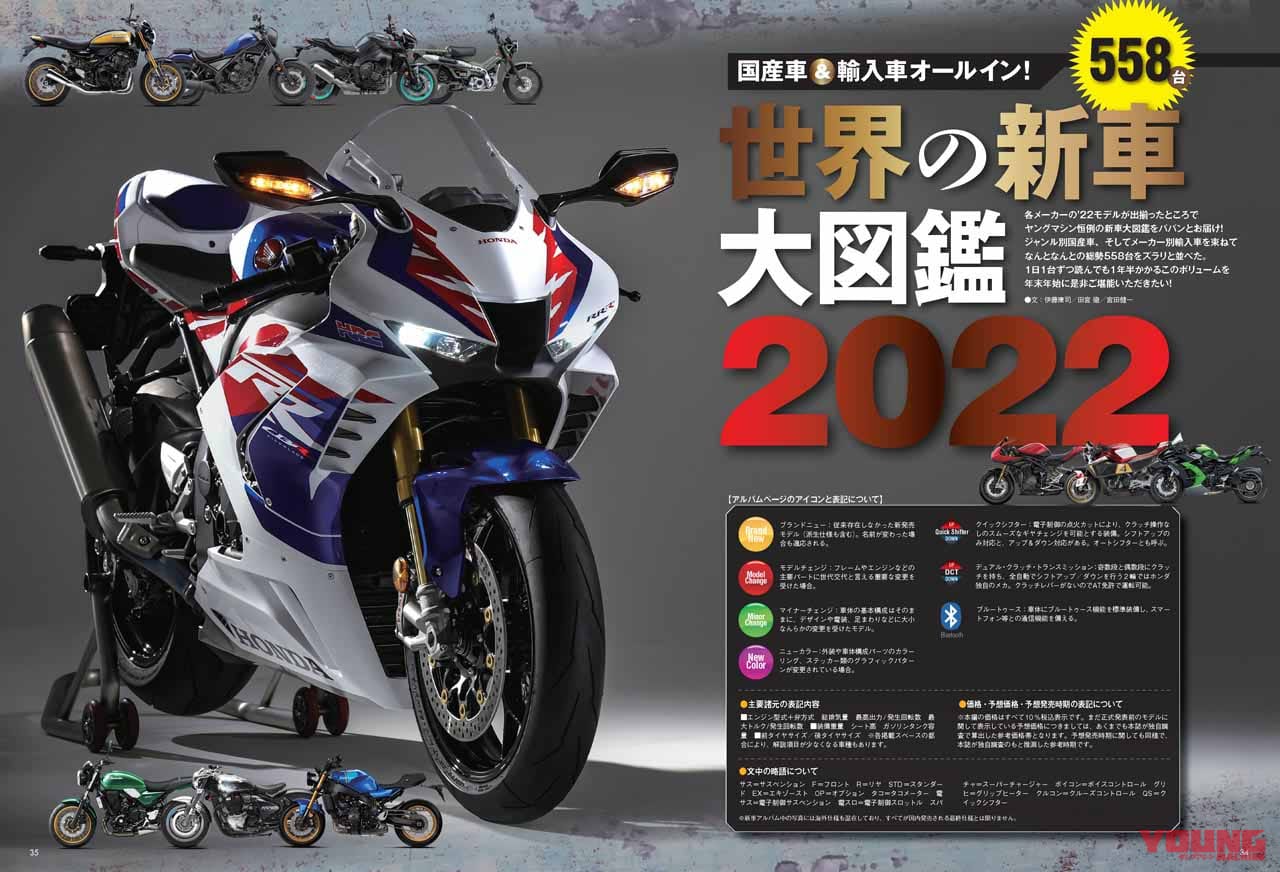ヤングマシン2022年2月号【12/24発売】|30周年CBR1000RR-R/YZF-R7!! ヤングマシン2022年2月号は12/24発売【特集:2022 世界の新車 大図鑑】