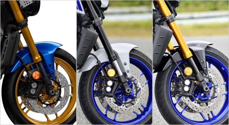 ヤマハXSR900|フロントサスペンション|専用装備で戦闘力増! 新型ヤマハXSR900ディテール詳報〈エンジン&車体編〉