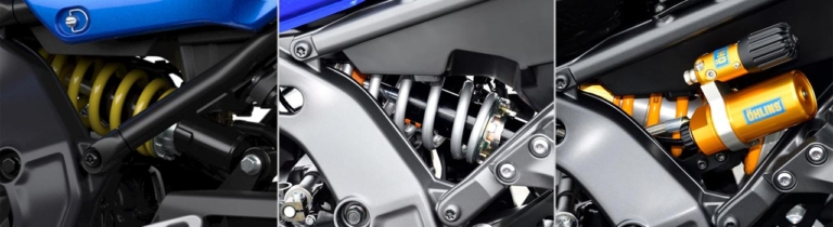 ヤマハXSR900|リヤショック|専用装備で戦闘力増! 新型ヤマハXSR900ディテール詳報〈エンジン&車体編〉