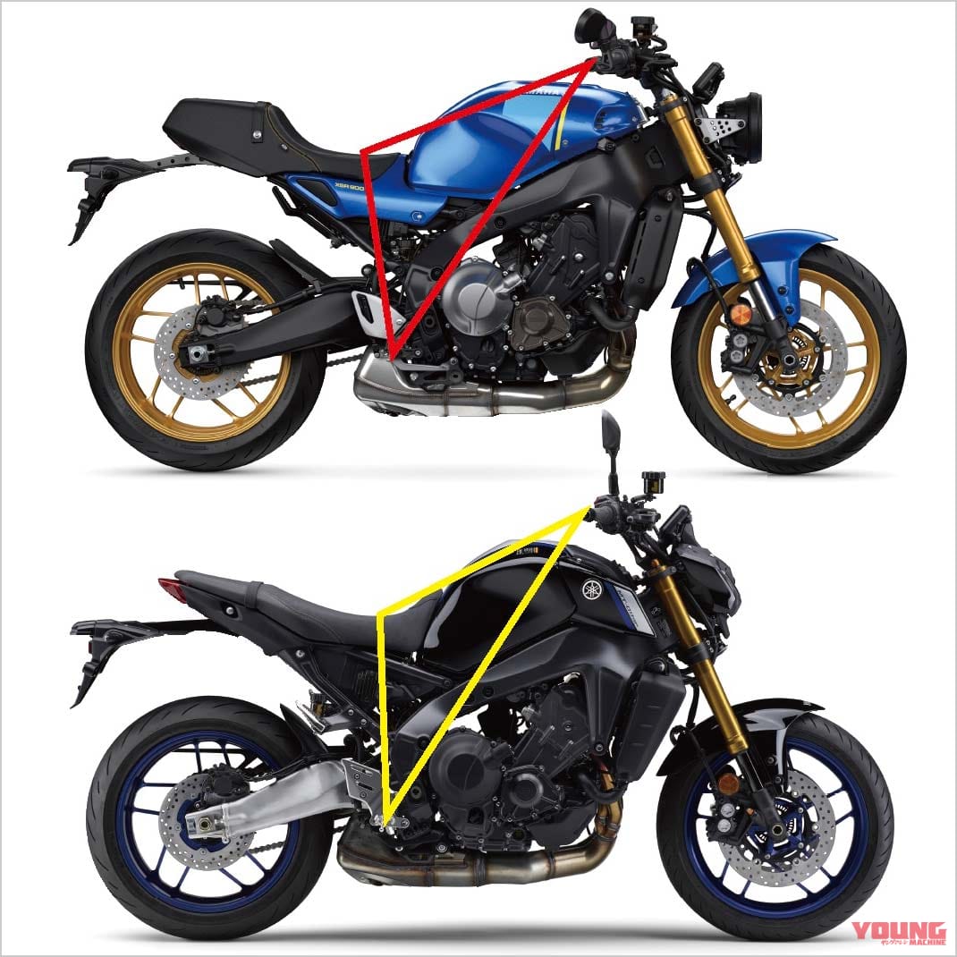 ヤマハXSR900/MT-09|ライディングポジション|専用装備で戦闘力増! 新型ヤマハXSR900ディテール詳報〈エンジン&車体編〉