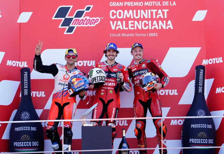 モトGP|ドゥカティ|ドゥカティエンジンブレーキ最強説急浮上! 【モトGP最終戦でドゥカ勢が1-2-3達成】