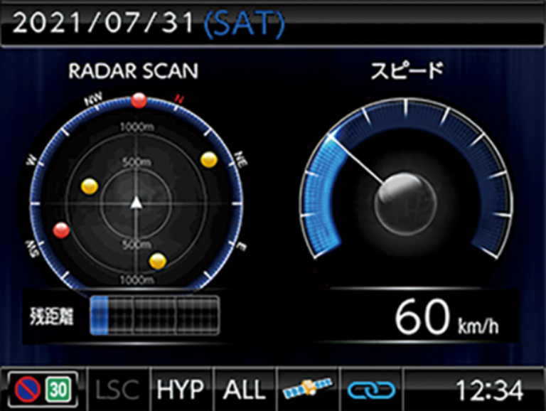 デイトナ モトGPSレーザー|バイク用レーダー探知機|待ち受け 2連メーター|バイク用レーダー探知機「モトGPSレーザー」試用インプレッション【新型レーザー式オービスに対応!】