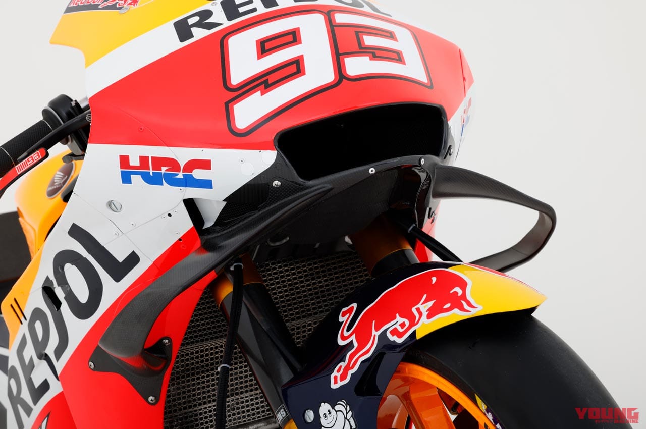 '21 ホンダ RC213V|フロントカウル|’22モトGP開幕直前! ホンダプレイバック【マルケス低調でRC213Vの課題が明確に】