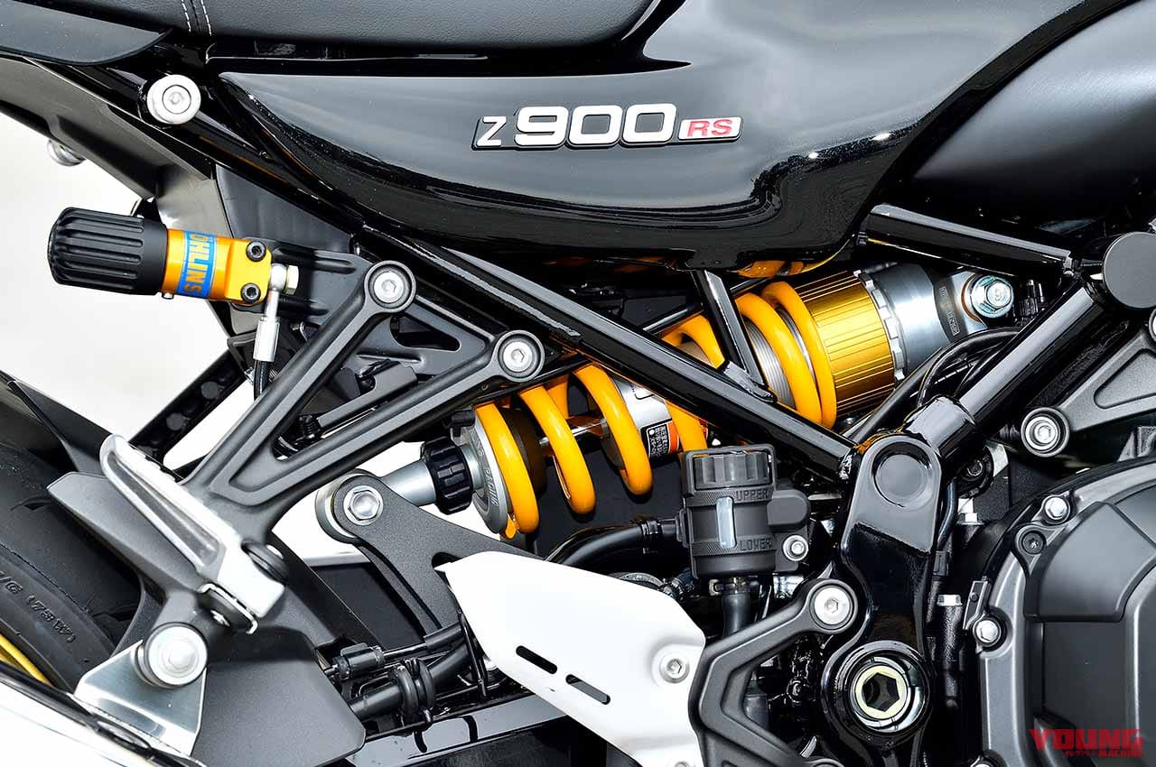 カワサキZ900RS SE|リヤショック|オーリンズ|カワサキZ900RS SE発売! 専用装備比較解説【売り切れ必至の超人気イエローボール】