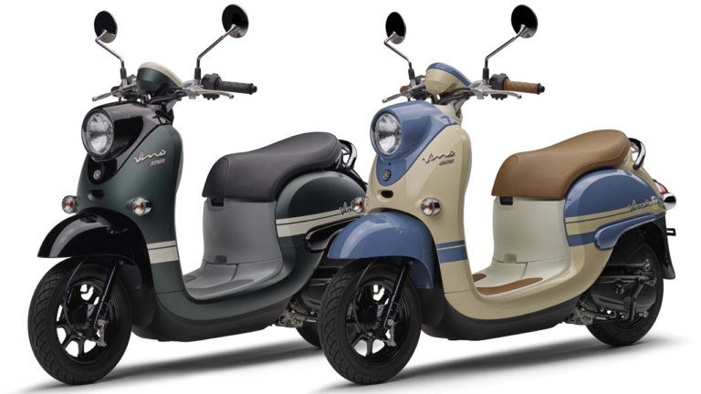 レトロポップな原付一種スクーター、ヤマハ「ビーノ」に2色のニューカラー登場! 全6色展開に