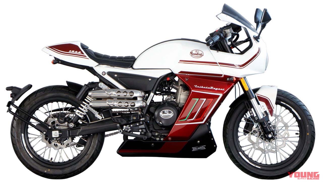 モンディアル スポーツクラシック パガーニ 300 WHITE/RED|かっこよ! 超クール原付二種『モンディアル』125軍団参上、日本限定の250もあるぞ【東京MCショー】