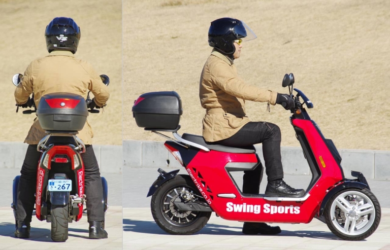 日本エレクトライク スイングスポーツ|フロント2輪+ダブルウィッシュボーンサスが楽しい電動ビークル「スイングスポーツ」に乗ってみた