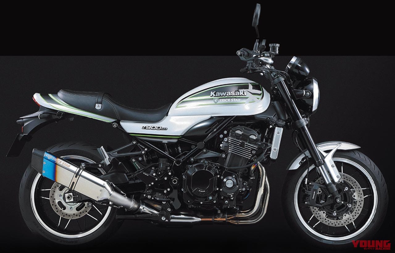 トリックスター 政府認証スリップオンマフラーIKAZUCHI|カワサキZ900RSシリーズ・カスタムパーツカタログ〈マフラー#1|ヨシムラ/トリックスター/アールズギア〉