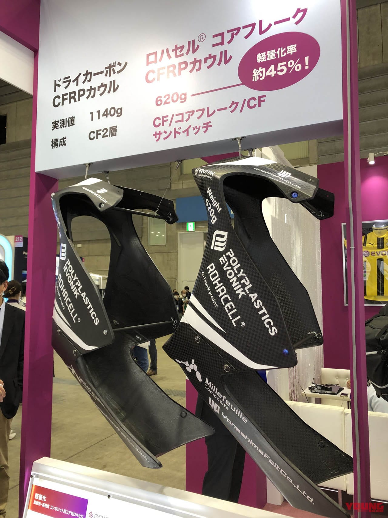 人とくるまのテクノロジー展|ドライカーボン|カウリング|ロハセル|ドライカーボンのカウルを45%も軽量化!?  最新技術の見本市で胸熱テクノロジーを発見!