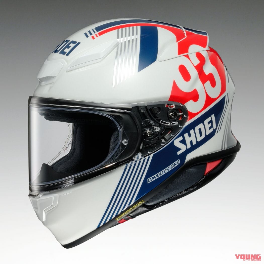 SHOEI Z-8 MM93 RETRO|限定販売!! SHOEIのレトロなマルケスレプリカ『MM93レトロ』が“Z-8”と“グラムスター”に登場!