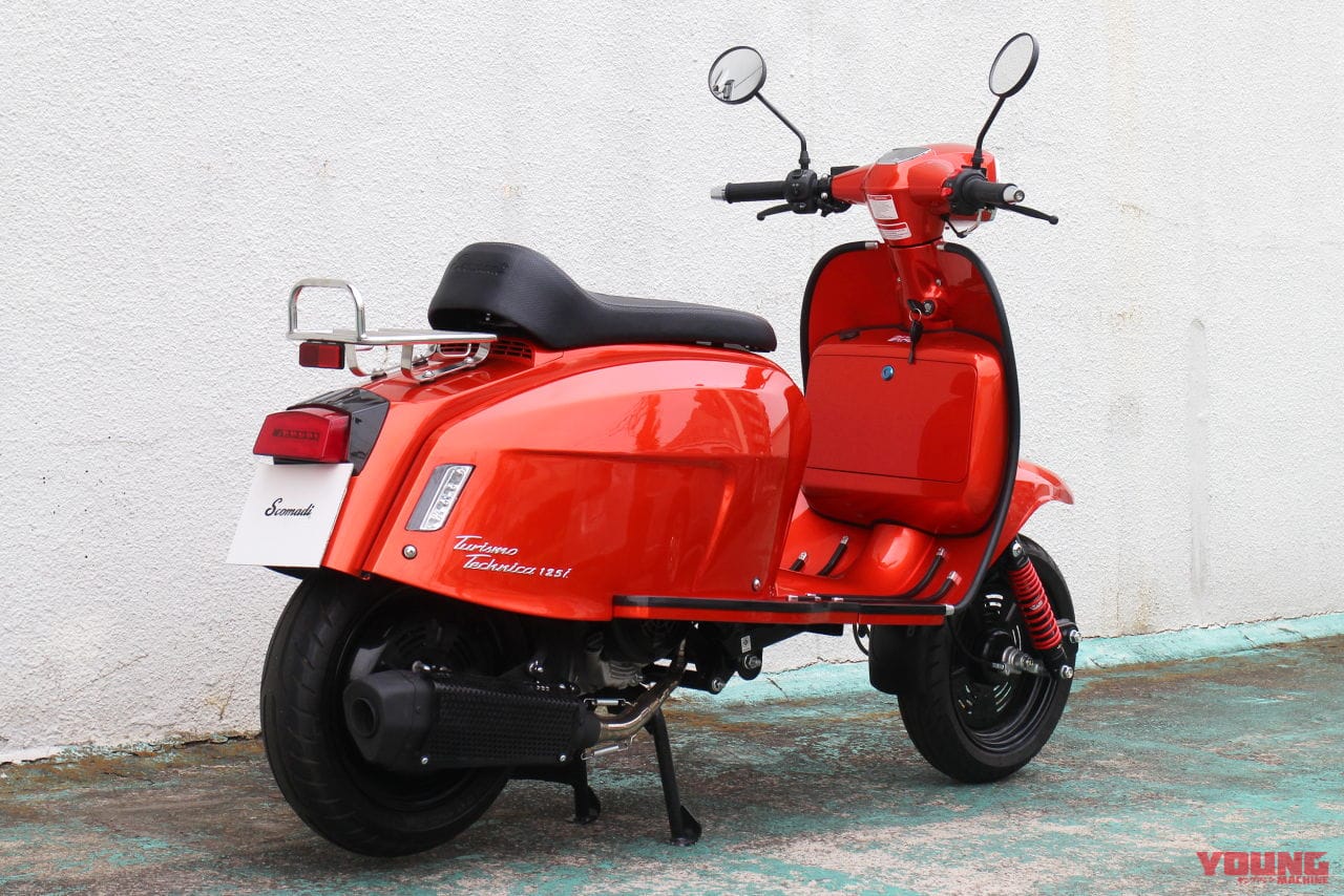 TURISMO TECHNICA 125(ツーリスモテクニカ 125)オレンジパール|英国の新ブランド「スコマディ」が日本上陸! レトロスタイルだけど、スポーティだしギミックも満載!