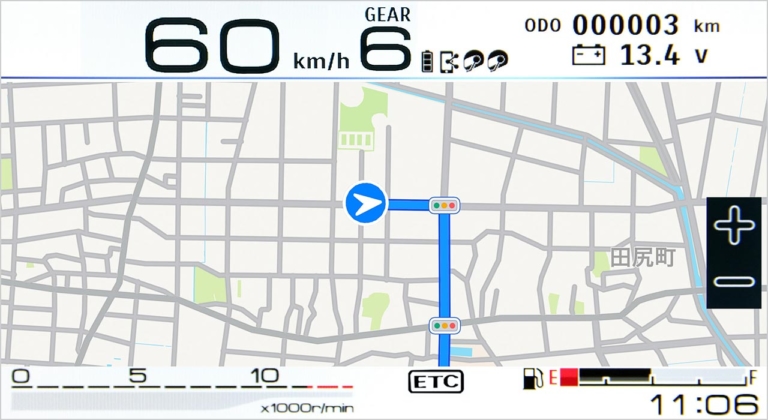 標準のマップ イメージ|国内4メーカーの採用車種と機能を一挙紹介!【スマホと “つながる”バイク最新事情】