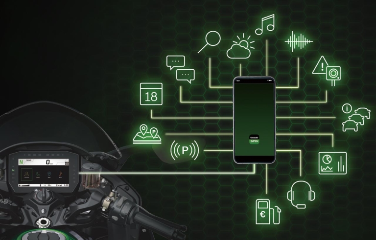 KAWASAKI mySPIN システムイメージ|国内4メーカーの採用車種と機能を一挙紹介!【スマホと “つながる”バイク最新事情】