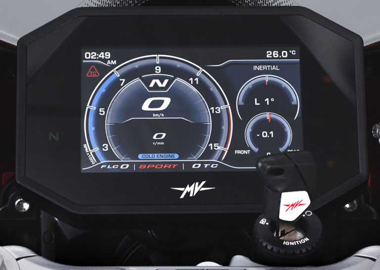 F3 RR メーター画面|海外メーカーの搭載車種と機能を一挙紹介:後編【スマホと “つながる”バイク最新事情】