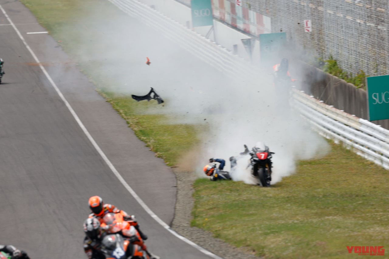 |SUGOラウンド ST1000クラスのアクシデントの顚末/HRCが鈴鹿8耐の参戦体制発表!