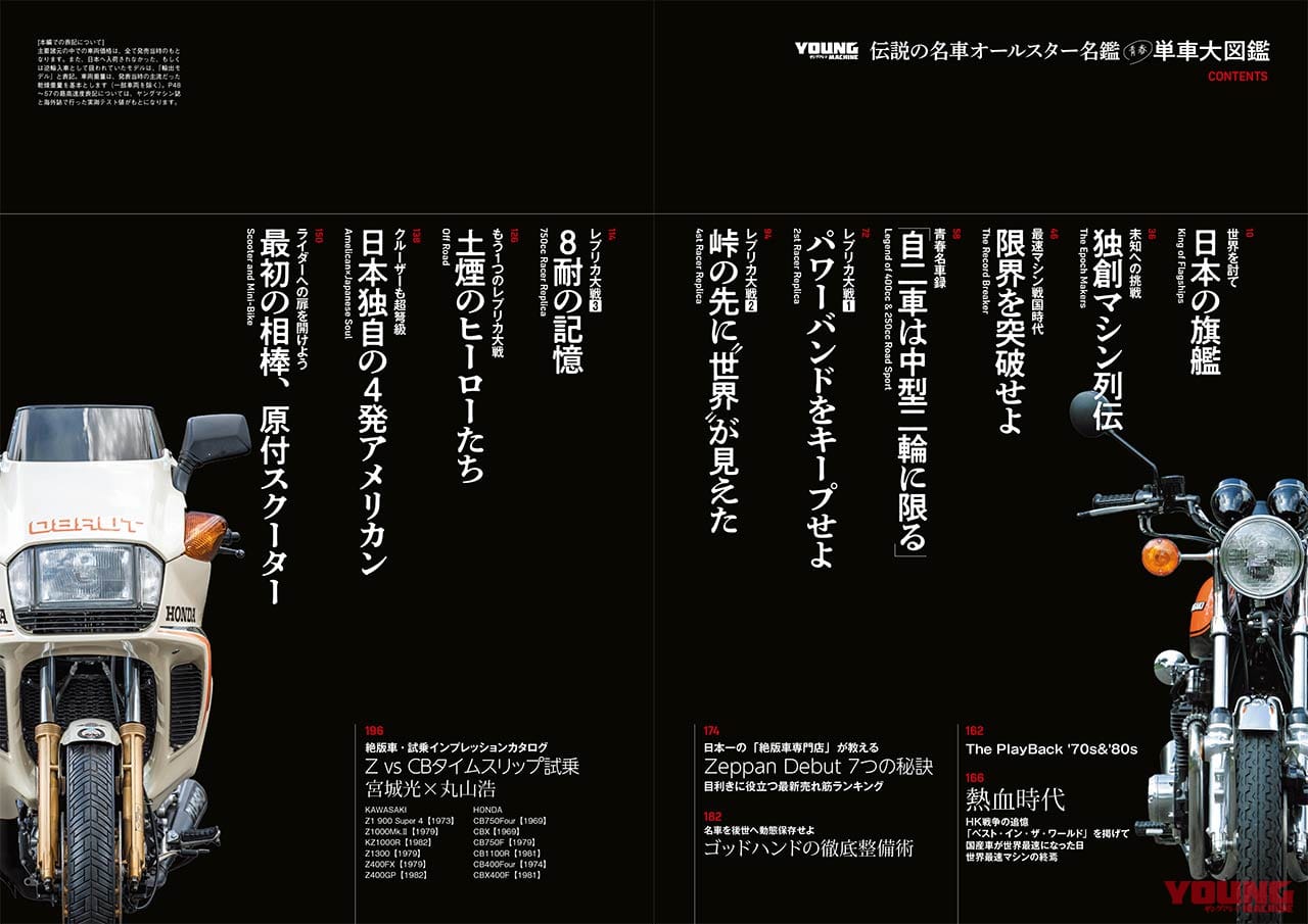 青春単車大図鑑 |目次|〈永久保存版〉伝説の名車オールスター名鑑『青春単車大図鑑』好評販売中【’70s ’80s あの時代…!】