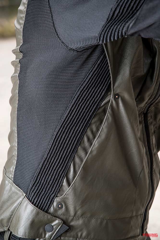 ワークマン RD103 フィールドコアCORDURA®EUROライダースメッシュジャケット|脇|ワークマンのライダースメッシュジャケットに合皮採用カラーが登場! 質感/通気性ともに向上〈コーデュラユーロシリーズ〉