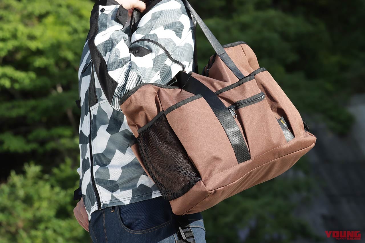 ワークマン BBC02 wmbマルチポケットトートバッグ|ワークマン’22コレクション バイクライフお助けアイテム7選〈シューズ/バッグ/ツナギetc〉