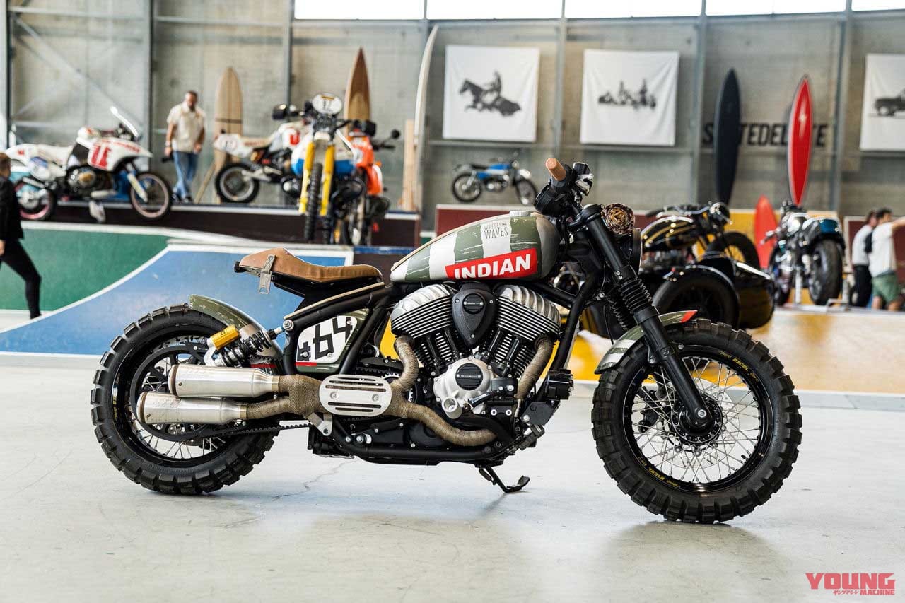 Custom Indian Chief 'GRIND Machine' by Tank Machine x Rise Designs|南仏の大イベント「ホイールス&ウェーブス」で見つけたカスタムマシン 厳選10車!