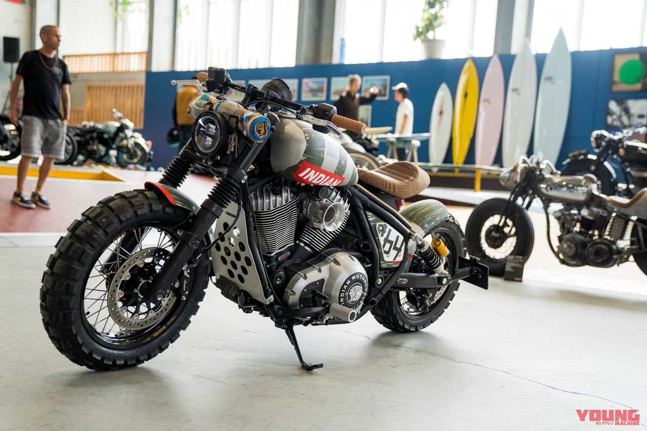 Custom Indian Chief 'GRIND Machine' by Tank Machine x Rise Designs|南仏の大イベント「ホイールス&ウェーブス」で見つけたカスタムマシン 厳選10車!