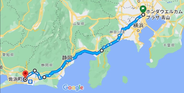 スーパーカブ110航続距離テスト|地図|さすがのスーパーカブ、ホンダ公表の燃費を突破!? スーパーカブ110 航続距離実測ガチ検証【東京→浜名湖】