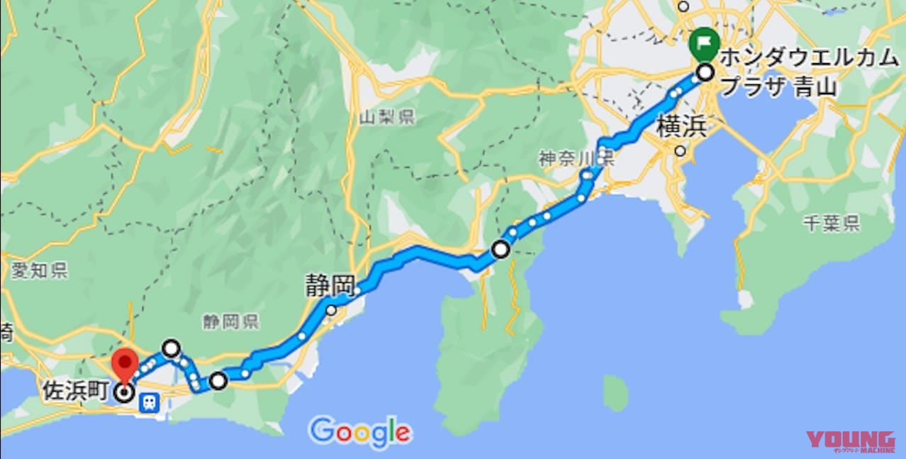 スーパーカブ110航続距離テスト|地図|さすがのスーパーカブ、ホンダ公表の燃費を突破!? スーパーカブ110 航続距離実測ガチ検証【東京→浜名湖】