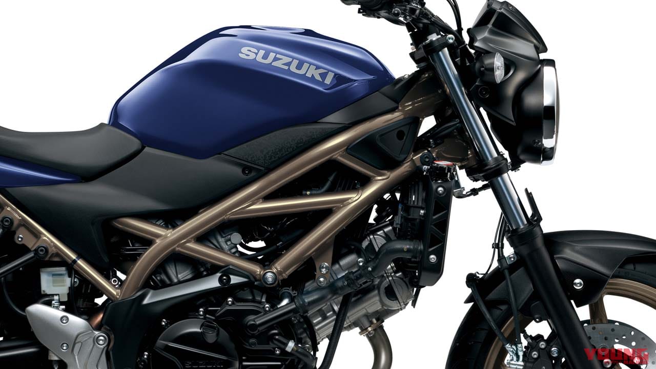 スズキ「SV650」に新色登場!! ゴールドホイール採用で色名も洒落てるゥ!【欧州】