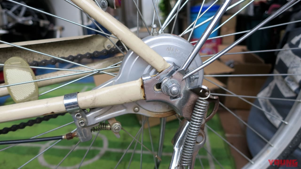 自作モペット #4 スプロケット|バンドブレーキ|中国製の自転車エンジン、取り付けにはブレーキの取り外しが必要だった…! スプロケット増設編〈自作モペット製作記 #4〉