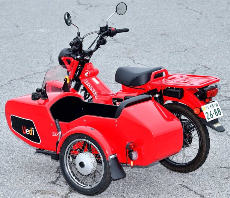 CT125ハンターカブ+ウエディ|「なにこれカワイイ!」「おもしろ!」高速道路走行も可! CT125ハンターカブ×サイドカーのディテールを解説してみた