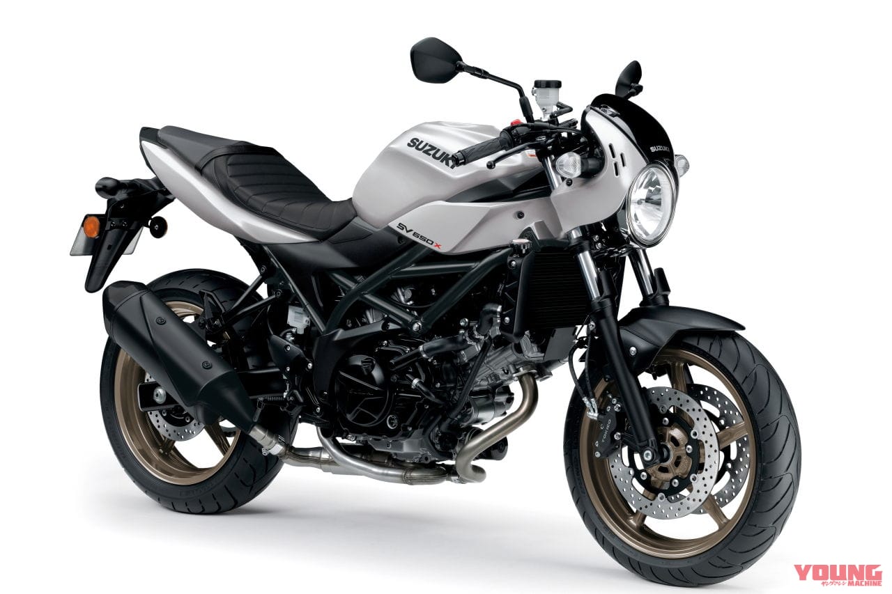 |スズキ「SV650X」「SV650」に新色登場!! ホワイトシルバーのカフェレーサーXとゴールドホイールのSV650【欧州】