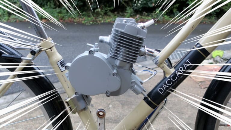 自作モペット製作記 #5|ママチャリをブッタ切ってエンジン搭載!! 原付バイク化計画進行中〈自作モペット製作記 #5〉
