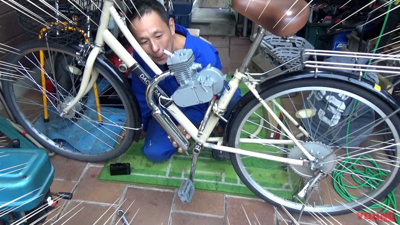 自作モペット製作記 #6|エンジン仮組み|【異形】中国製エンジンをママチャリに搭載! 果たしてどうなる? 苦難のすえ位置決め&溶接完了〈自作モペット製作記 #6〉