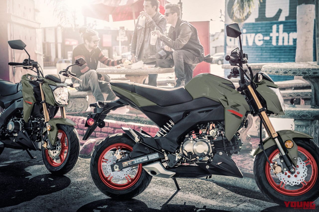 カラフルな脚ゲット! カワサキ「Z125プロ」登場、ニューカラーはインドネシアをしのぐ3色展開【北米】