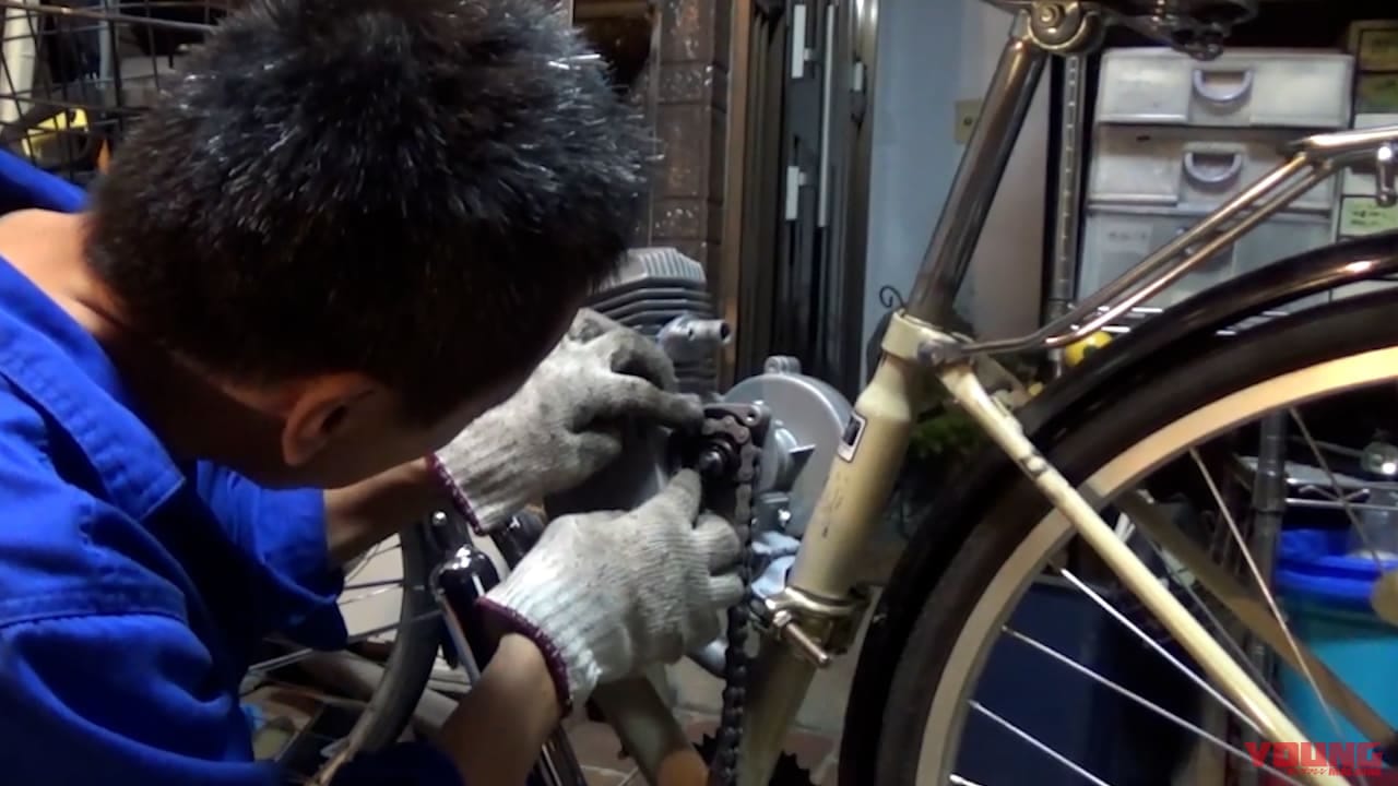 自作モペット製作記|中国製エンジンでママチャリをオートバイに! 2本チェーンは外観がシュールすぎ?〈自作モペット製作記 #7〉