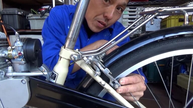 自作モペット製作記 #8|後輪ブレーキ|ママチャリ改造バイクついに完成! コレが本当の原動機付自転車だっ!!〈自作モペット製作記 #8〉